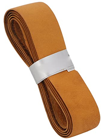 EVTSCAN Cinta de Agarre de Raqueta de Tenis de Cuero de Vaca, para Tenis, Pickleball, Squash, bádminton y Racquetball, Duradera y Absorbente, fácil de aplicar(Marrón)