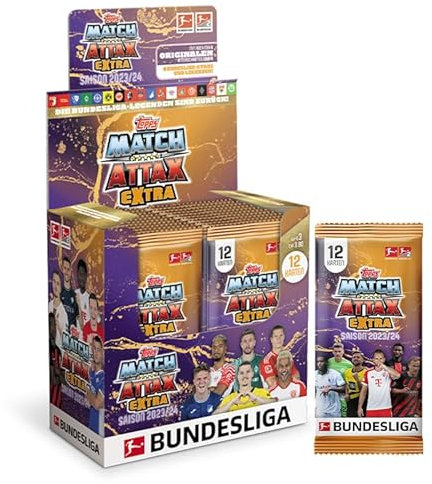 Topps Bundesliga Match Attax Extra 2024 - Display Box - 24 Päckchen pro Box (288 Bundesliga Match Attax Extra Karten).