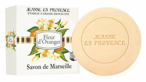 JEANNE EN PROVENCE - Sapone solido corpo e mani - Profumo Fiore d'Oranger - Pulisce, ammorbidisce e profumo - 95% di ingredienti di origine naturale - Made in France à Grasse - 100 gr