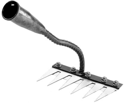 Râteau de désherbage de jardin en acier au carbone, râteau de jardin en métal très résistant, râteau en fer pour jardinage et désherbage, râteau pour déchaume, râteau pour jardinage, râteau robuste