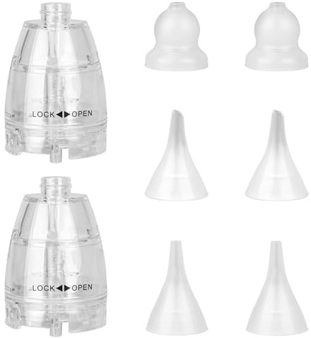 BOXOB 6pcs Baby Aspirator Replacement Tips & 2 Plastic Replacement Heads, 3 Shapes Silicone Aspirator Tips Compatible with GROWNSY Watolt LittleTora HEYVALUE Cocobela HailiCare KIDIRA TEQIN X-Bosak