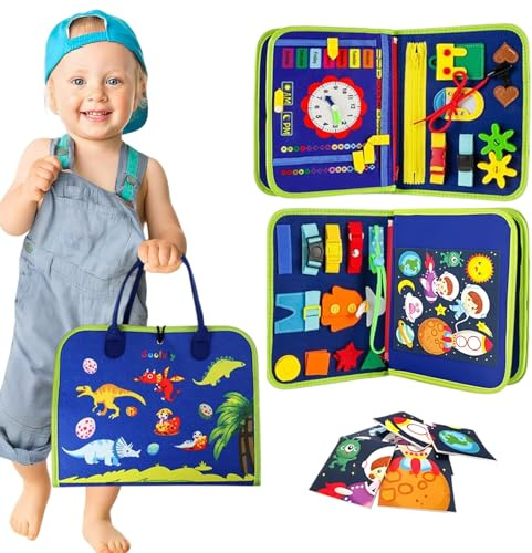 Busy Book, Quiet Book, jouet Montessori pour enfants âgés de 1, 2, 3, 4 ans, cadeaux pour garçons et filles, livre d'activité, jouet éducatif sensoriel pour enfants, livre en feutre, convient pour les