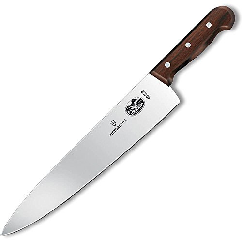 Victorinox, 5.2000.31, Wood, Tranchiermesser, Extra scharfe Klinge, mit geradem Schliff, mit edlem Holzgriff, Braun, Made in Switzerland,