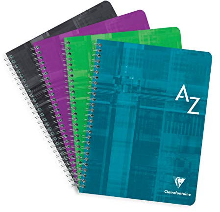 Clairefontaine 8998C Un Répertoire à Spirale - 17x22 cm - 180 Pages Grands Carreaux - Papier Blanc 90 g - Couverture Carte Pelliculée - Couleur Aléatoire