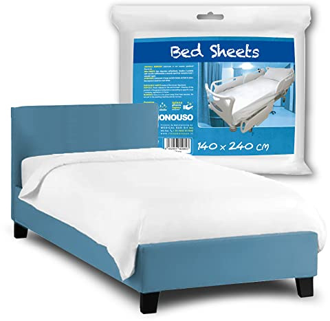 100 Lenzuola Usa e Getta Per Letto Singolo Cm 140 x 240, Ideale Per Viaggio Ospedale Medici Hotel Terme, Lenzuolo Coprilettino Monouso In Tnt, Made In Italy, Medical Sud