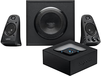 Logitech Z623 2.1 Speaker System for PC/Mac/Linux or Any Device, 3.5 mm and RCA Audio Out, Black with Bluetooth Receiver Audio Adapter