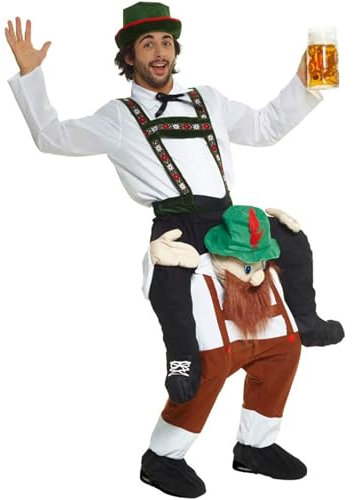 Morph Oktoberfest Huckepack Kostüm für Erwachsene, Lederhosen Verkleidung Damen Herren Karneval Kostüm Manner Halloween Kostüm Erwachsene