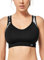 Yvette Damen Sport BH Starker Halt Große Größe Gekreuzt Rücken Gepolstert Fitness Lauf Joggen Yoga Bra,Schwarz,110F