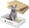 Aibuddy Lot de 3 grattoirs réversibles en Carton avec Herbe à Chat Bio [ Design Propre avec boîte à griffoir]