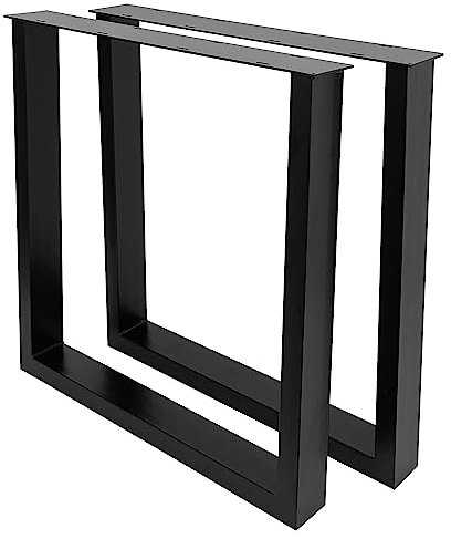 MetaloPro 2 Stück Tischbeine-Metall Schwarz 72cm I Tischkufen Esstisch-Beine Schwerlast Tisch-Gestell Tisch-Untergestell Möbelfüße Tischfüße, Couchtisch Esstisch Wohnzimmertisch Schreibtisch