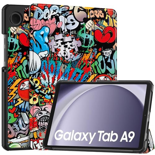 Vakarey für Samsung Galaxy Tab A9/A11 Hülle 8.7 Zoll,für Samsung Tab A11 Hülle,Graffiti