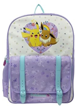 CYPBRANDS Pokémon Backpack, Adaptable to Cart, School Supplies, Flowers Collection, Purple, Official Product, berry, Estandar, Casual