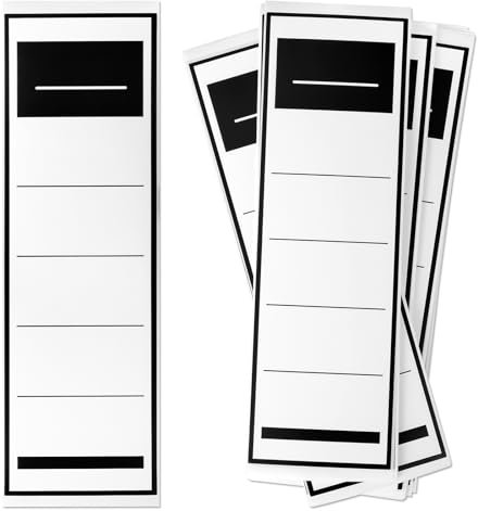 100 Stück 19×6 cm Ordnerrücken Selbstklebend Breit, Selbstklebende Ordnerrücken, Ordner Beschriftung Selbstklebend, Ordner Etiketten für Büro Bibliothek Familie