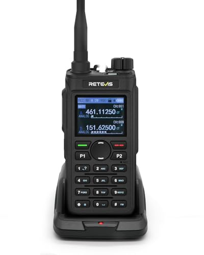 Retevis C62 Portabla Walkie Talkies, Lång Räckvidd Skinka Radio Dual Band, Uppladdningsbar Walkie Talkie för vuxna, Ficklampa, 2000mAh, Type-C, för jakt, Långa resor, Camping (svart, 1st)