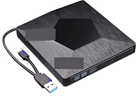 NGBFF Lettore Dvd Portatile,Lettore Dvd, unità Dvd Esterna unità Ottica USB/Tipo C Lettore CD Rom Masterizzatore CD-RW Lettore Registratore Portatile for Laptop,per la casa, l'auto