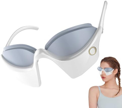 Augenmassagegerät mit Wärme, Augenmassage-Tools Brille, wiederaufladbares Schönheitsgerät, Massagegerät, intelligenter Timer, verbessert Schlaf und Zugentlastung