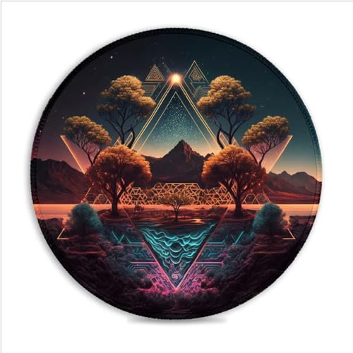 LJSPTU Gaming Mouse Pad neon Portable (11.8-inch) High-Density SU Cloth Mouse Pad Spill-Proof Desk Mat 360° Smooth Tracking for Esports, Compact for Travel Gaming Setup