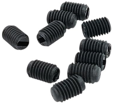 10x Kunststoff Madenschraube M7 x 1 Gewindestift 10 mm mit Schlitz – Feststellschraube Wurmschraube Gewindenippel (Schwarz)