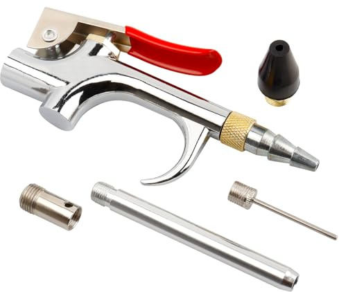 Mesee 7 Stück Druckluftpistolen, Ausblaspistole, Mini Blaspistole Luftblaspistole Druckluftpistole Düse, Druckluft-Staubwedelpistole, Pneumatisches mit Sicherheitsdüse für Reinigung und Wartung