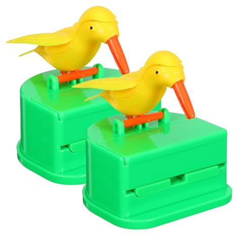 GLEAVI 2 palilleros con forma de pajarito, dispensador automático de palillos, para mesas de comedor, familias, hoteles y restaurantes.