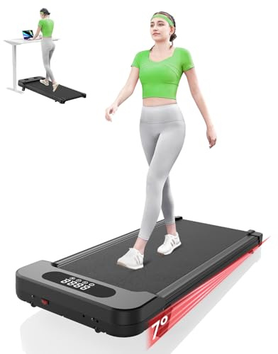 Tapis de Course et de Marche 3 en 1 Pliable avec Pente 7% – Walking Pad Électrique Silencieux 8 km/h, 2.5CV, Surface Large 40 cm, Télécommande, Écran LCD, 130 kg Max, pour Maison & Bureau (obscur)
