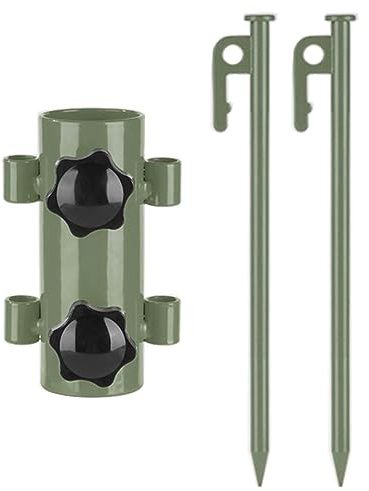 Camping Tent Rod Holder Canopy Fixed Tube Stand With Peg Adjustable Awning Accessories Camping Rod Wind Proof Outdoor Accessories Hiking Fishing Bracket Outdoor Awning