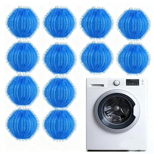 Lot de 12 accessoires pratiques pour enlever les poils d'animaux, les peluches et les peluches, pour machine à laver, accessoires pratiques pour enlever les poils d'animaux, les peluches et les