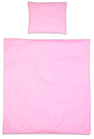 Set copripiumino 2 pezzi Baby Comfort e federa 80x70 cm per culla/culla/carrozzina (Rosa)