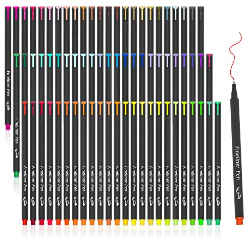 Tebik 80 Pack Planner Colored Pens, 72 Colors Drawing Pens with 8 Stencils, Fineliners for Journal Planner Note Calendar Writing Coloring, Drawing & Detailing School Office Art Supplies