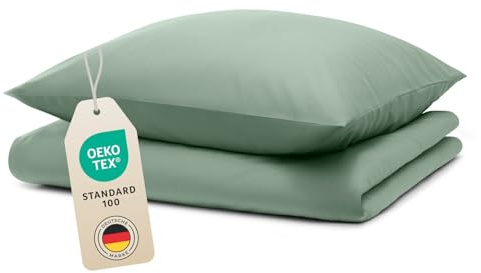Blumtal Copripiumino Singolo 155x200 e Federa 50x80 - Set di Lenzuola in microfibra extra morbida certificata Oeko-Tex, Set Copripiumino Singolo con 1 Federa - 2 pezzi - Verde Chiaro