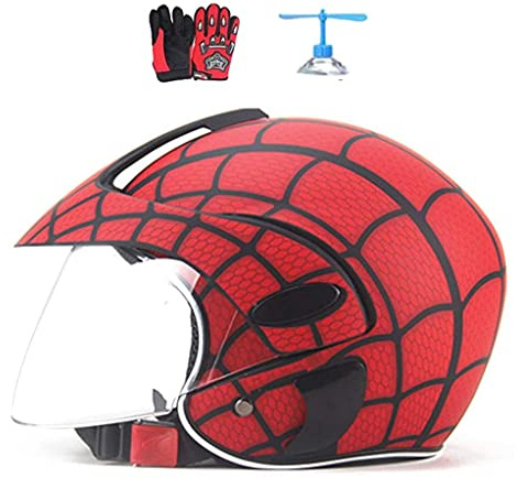 SUNSHXP Casque en toile d'araignée demi-casque pour enfants vélo électrique, vélo, skateboard, scooter, cyclomoteur 2-7 ans
