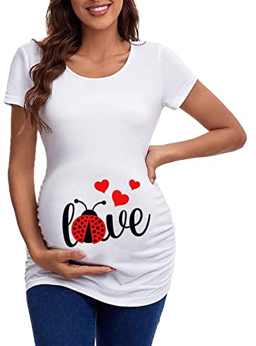 Chemise Femme Enceinte Grossesse Chic Pas Cher Tee Shirt Grossesse Été Humour Graphique Love Manche Courte Col Rond Grande Taillea La Mode Été Casual Tops Blouse Haut