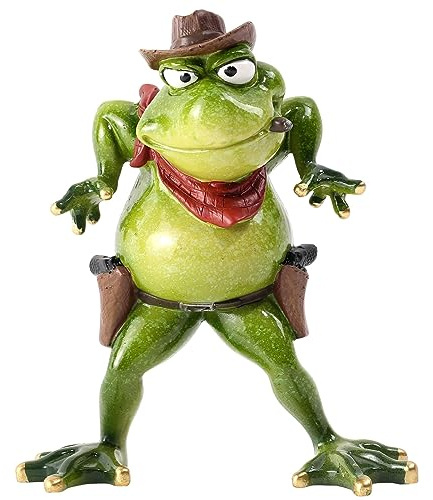 qumHmup Frog Figurines Ornaments -Cowboy Resin Frog Statues-Adorable Frog Sculpture Perfect for Home Decor or Gift