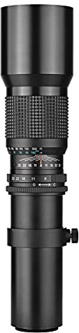 Namolit 500mm/ 1000mm f/8 High Power Camera Telephoto Lens Manual Focus with 2X Converter Lens Cover Lens Protector Carrying Bag for Scenery Photography Stage Shooting Sport