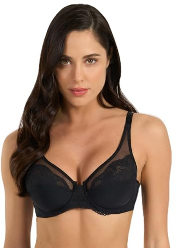 Spiman Reggiseno con Ferretto in Microfibra e Pizzo (IT, Taglia della Coppa & Taglia della Fascia, C, 3, Nero)