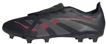 adidas Unisex League Fold-Over Tongue Firm Ground/Multi Ground Football Boots, Core Black/Grey Four/Lucid Red, 43 1/3 EU