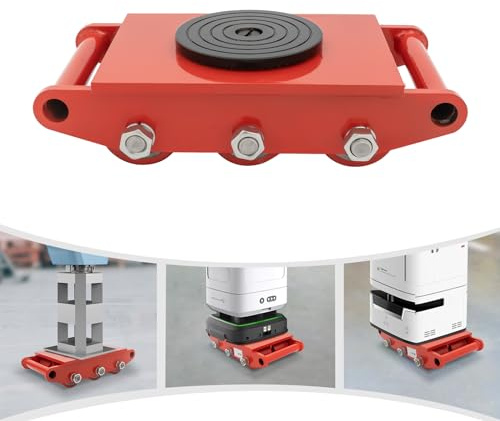 MEELRYD Industriella maskinskridskor 8T, Duty Skate Dolly, 4 rullar, rullskridskor med 360° rotation, keps, skridskor, lastning, transport av tunga maskiner och hushållsapparater (röd)