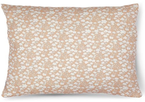 PinkZebra Bio-Musselin Kissenbezug 35 x 40 cm für Kinder & Erwachsene, weicher, Kopfkissenbezug GOTS-Zertifizierung, Made in EU, Kissenhülle mit Reißverschluss, Blumen Blau