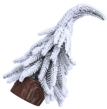 Hemobllo Albero Di Pino in Miniatura Albero Di Natale Artificiale Inclinato in Plastica Decorazione Da Per Feste Invernali Di Neve e Brina Per Villaggi Natalizi