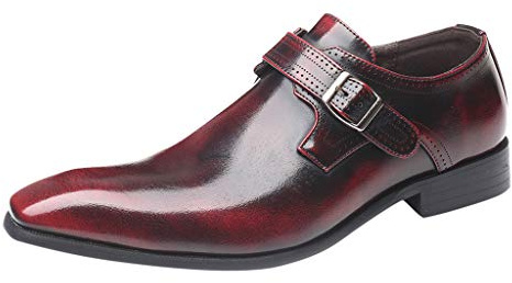 Läderskor herr svart Oxford, utomhus affärsskor spännrem lackskor vintage läder halvskor enfärgade fritidsskor eleganta klädskor