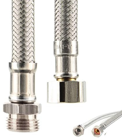 tecuro Sanitär Verbindungsschlauch 3/8 ÜWM x 3/8 AG x 150 mm, KTW-A- DVGW geprüft, temperaturbeständig von -5°C bis 70°C