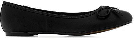 Andrés Machado - Platta ballerinaskor för kvinnor/flickor med blockklack och dekorativ rosett - TG104 - Loafer - Brett utbud av färger och stilar