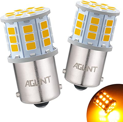 AGLINT 1156 P21W LED Ampoule Orange 33SMD BA15S 7506 12V 24V pour Feux Clignotants de Voiture Avant et Arrière Feux de Clignotant Ampoules Ambre Jaune 2Pcs