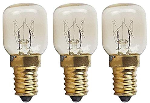 BesYouSel E14 Light Bulb 15W T22 Microwave Oven Bulb 300 High Temperature Warm White Incandescent 360 Beam Angle, 120V, Pack of 3