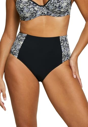 sans Complexe Femme At The World's End Maillot De Bain, Culotte Taille Haute, Imprimé Animal Noir, 46-48 EU