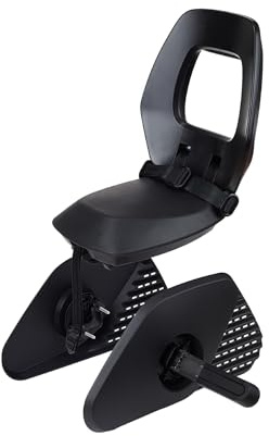 BOBIKE 8011900001 - Silla Bicicleta Trasera para Portaequipajes MIK-HD One Junior, Niños Desde 6 Años, hasta 27 kg, con Reposapiés Retráctiles, Cinturón de Seguridad, Negro