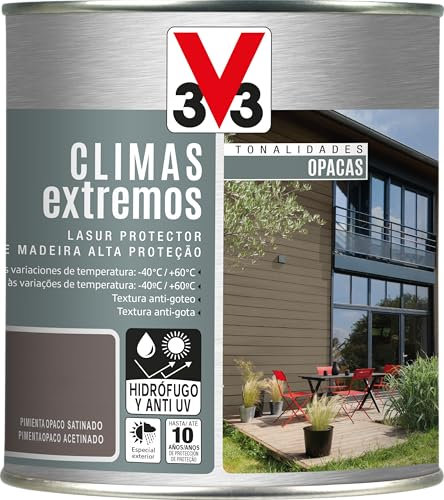 V33 PROTECTOR DECORATIVO DE LA MADERA CLIMAS EXTREMOS OPACO SATINADO PIMIENTA 0,75L