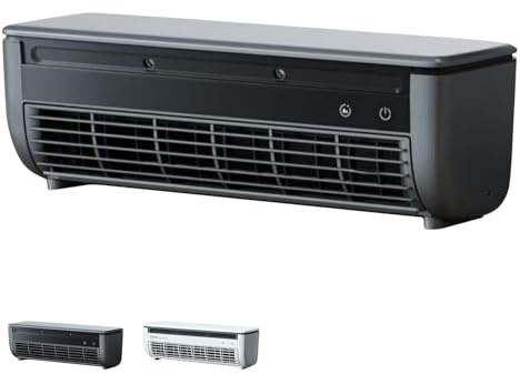 Wireless Charging Air Conditioner, No Drilling Kitchen Wall Air Conditioner Fan, Portable Wall Mounted Airs Conditioners, 30s Instant Cooling for Home Office (Black)