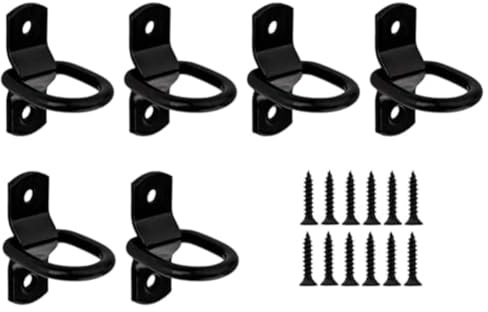 Ganci di ancoraggio per rimorchio, 6Ps Heavy Duty Metal D-Ring Tie Down Anchors, per rimorchio, camion, camper, barca, con hardware di montaggio