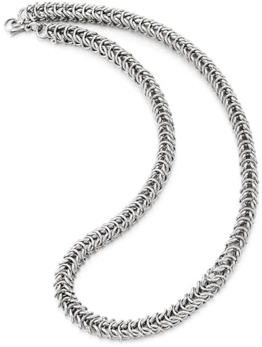 Herrhalsband med nätkedja i rostfritt stål tunga sammankopplade band design med polerad finish